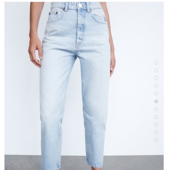 Zara* high rise straight mom leg ankle jeans blogger favorite - Picture 3 of 5